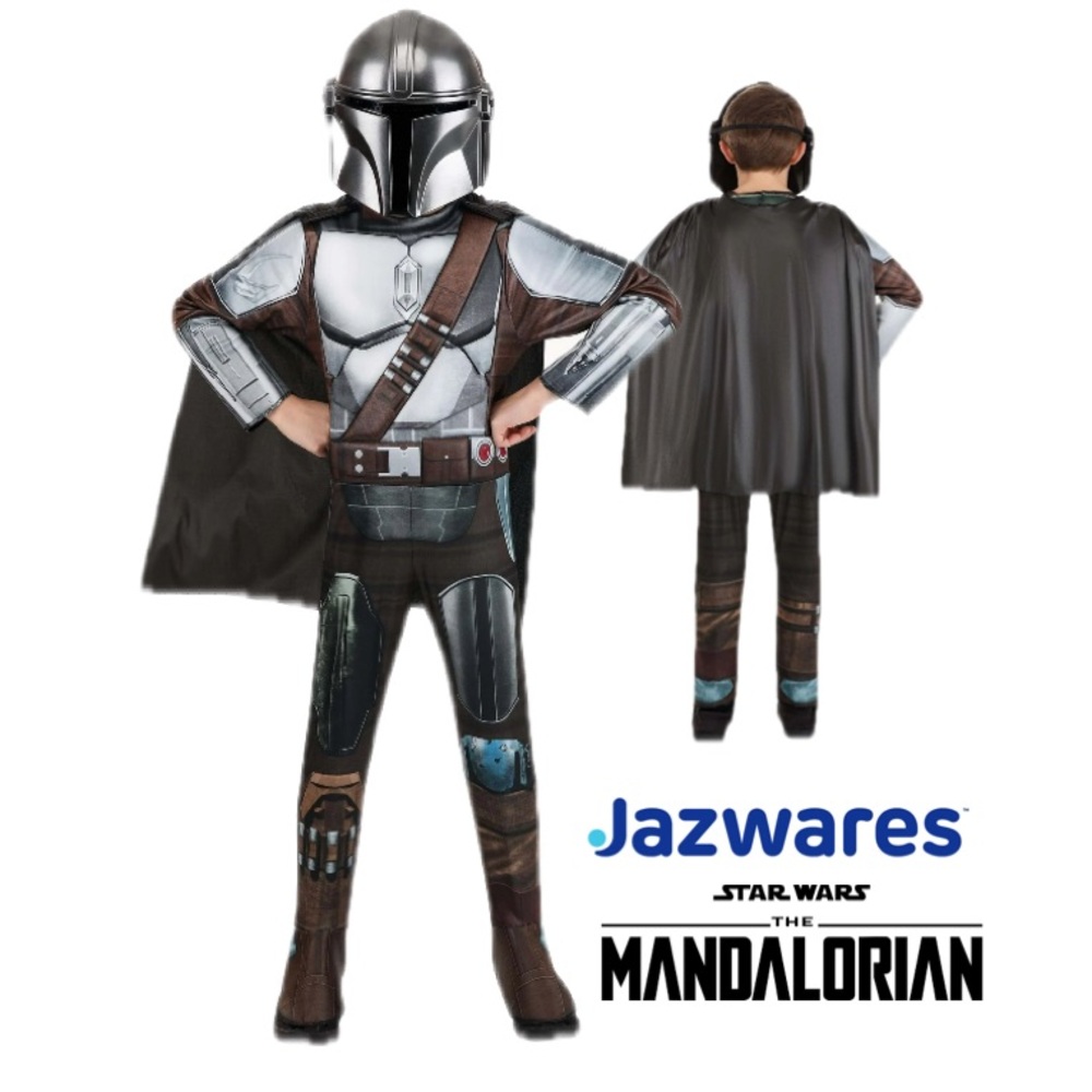 Jazwares STAR WARS Deluxe Mandalorian Halloween Costume Boy’s Size X-Small (3-4)